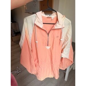 Vintage 90s? Windbreaker NIKE jacket WOMENS LARGE‎ ORANGE CREAM